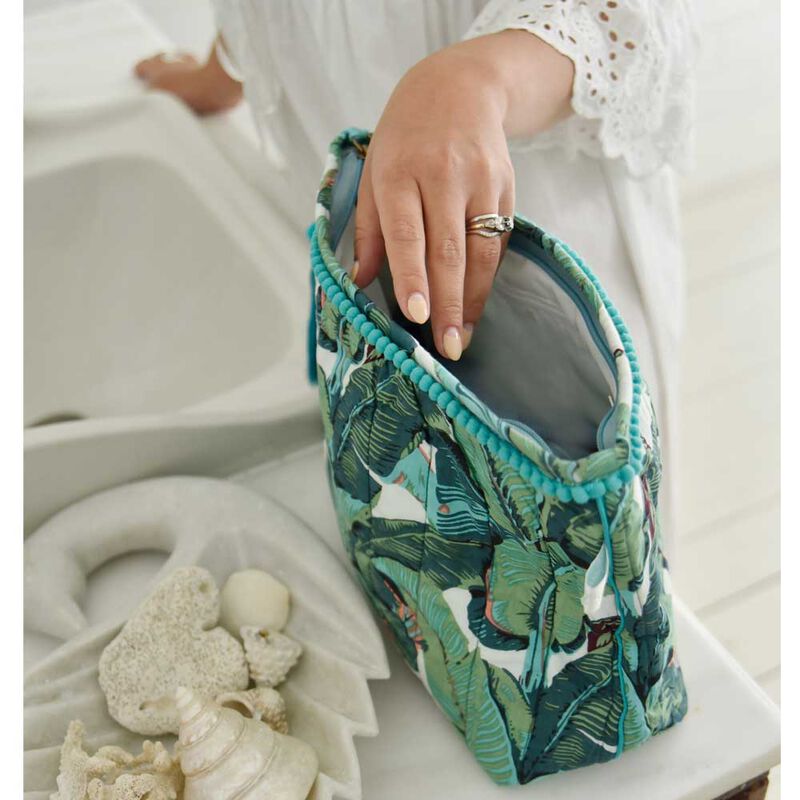 Powell Craft Lined Wash Bag Green Leaf image number 1